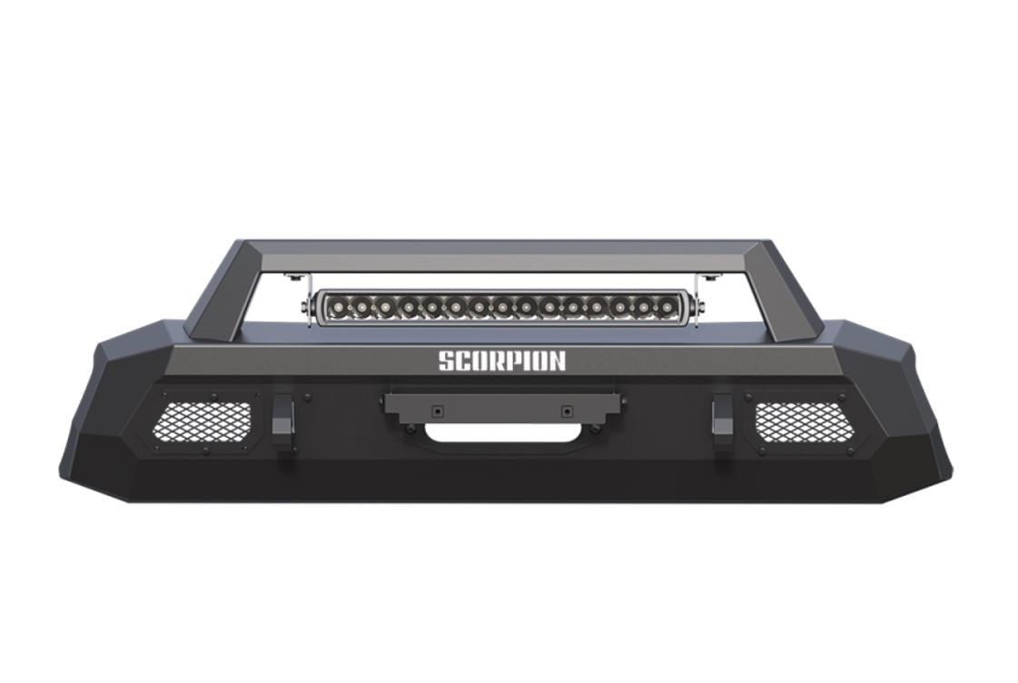 Tacoma Winch Ready Front Bumper w/LED Light Bar Tactical Center Mount 16-21 Toyota Tacoma Scorpion Extreme