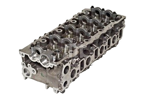 A Toyota 2KD FTV new AMC cylinder head for 2001 and newer models, displayed on a white background.