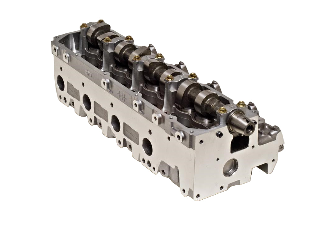 A Toyota 1KZT / 1KZTE new AMC loaded cylinder head with a recessed valve design.