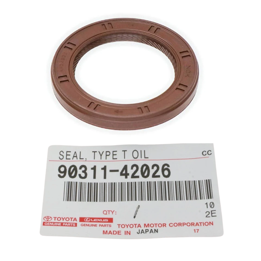 Oil seal with a label indicating part number 90311-42026 on a white background