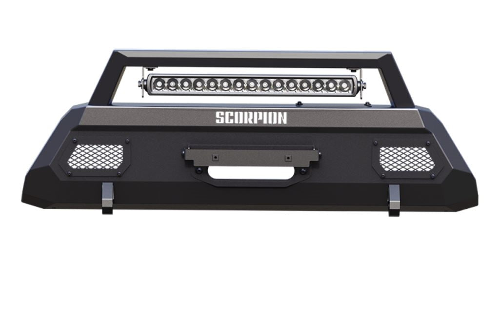 Tacoma Winch Ready Front Bumper w/LED Light Bar Tactical Center Mount 12-15 Toyota Tacoma Scorpion Extreme