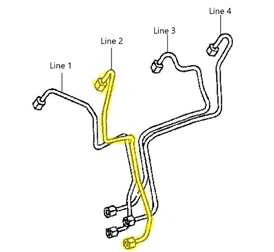 Toyota 3.0L 1KZ Injection Pump Hard Line 2 23702-67021