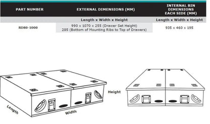 Dobinsons Rear Dual Drawer System for Toyota Landcruiser 80 Series